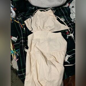 Cream Halter Maxi Dress